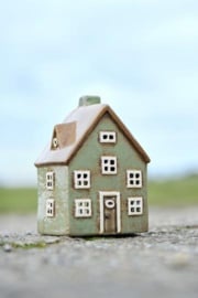 Waxinelicht Huisje Groen