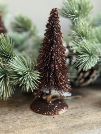 Kerstboompje Bruin Glitter