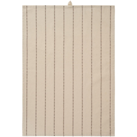 Theedoek Valentina Naturel met Bruine Hartjes