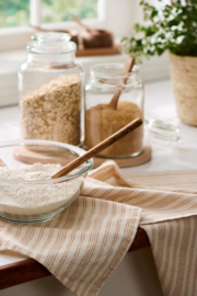 Theedoek Naturel met Bruine Strepen