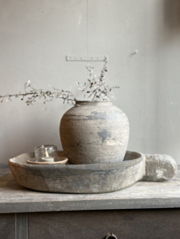 Oude Houten Schaal met Handvat -Aura Peeperkorn-