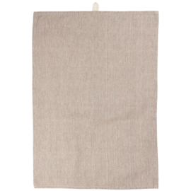 Theedoek Naturel met bruine strepen