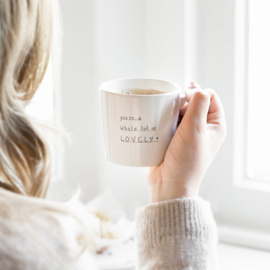 Mok Wit met oor en tekst Lovely -Bastion Collections-