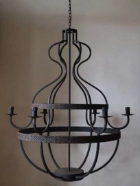 Hanglamp Kroonluchter 6-arms Black Brown 103 cm