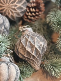 Kerstbal Honingraat Ui-vormig Camel Velvet 8,5 cm -Luksa-