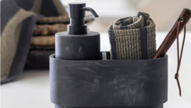 Vaatdoek Wafel Zand/Donkergrijs Streep (set van 2) -Mette Ditmer-
