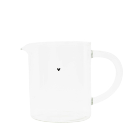 Glazen Kan met Zwart Hartje Medium -Bastion Collections-