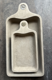 Langwerpige Schaal met Handgreep Majestic Taupe Large -Brynxz-