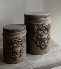 Stenen Pot met Deksel Hooglander Majestic Brown Medium -Brynxz-