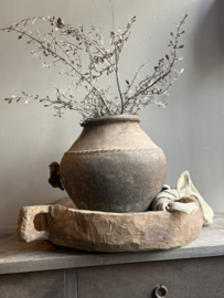 Oude Houten Schaal met Handvat -Aura Peeperkorn-