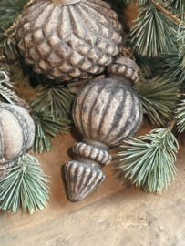 Kerstbal Tweelaags Eikennoot Camel Velvet -Luksa-