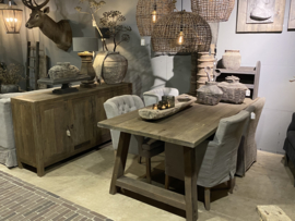 Eettafel A-poot Oud Hout ''Rough''