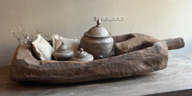 Oude Houten Bak met Handvat