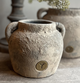 Stenen Kruik Rustic met twee oren 19x14 cm -Brynxz-