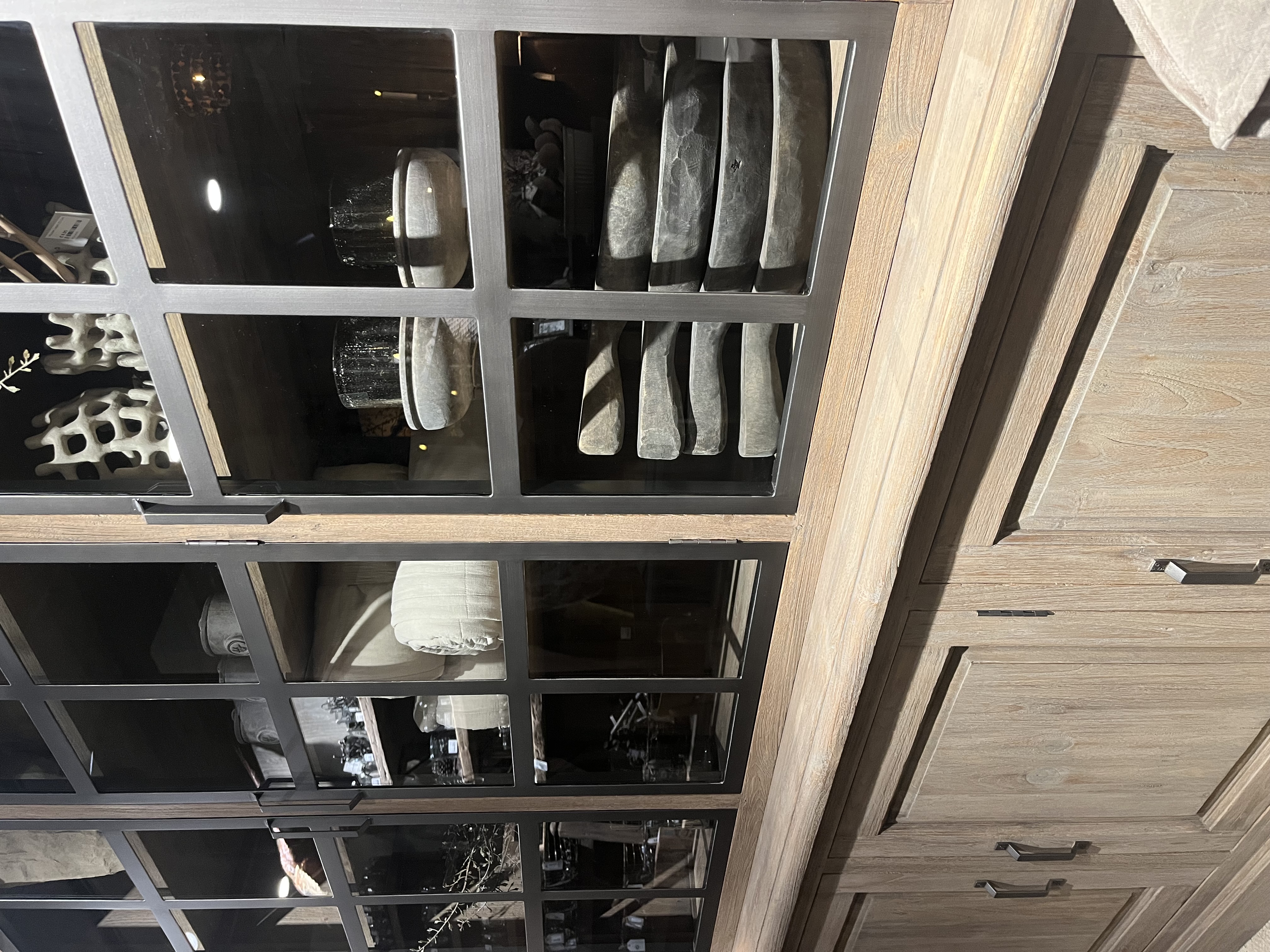 Vitrinekast 6-deurs Staal ''Rustic''