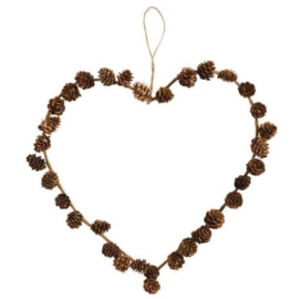 Hart met Dennenappels 32 cm
