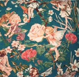 Gobelin Kissen Flower Fairies Blauw