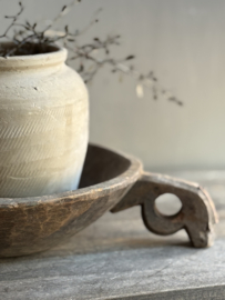 Oude Houten Schaal met Handvat