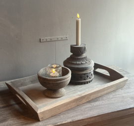 Holztablett Antique Grey