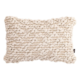 Kussen Handgeweven Wol Creme 60x40 cm -PTMD-