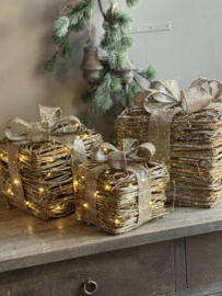 Cadeautje Rotan met LED lampjes Small
