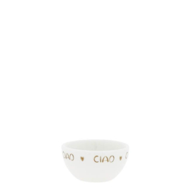 Schaaltje Wit met Bruine Tekst CIAO Small -Bastion Collections-