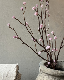 Zijde tak met roze knop 100 cm