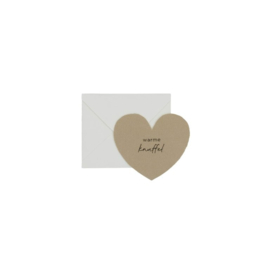 Kaartje Hart ''Warme Knuffel'' -Leeff-