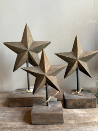 Houten Ster op Voet Medium