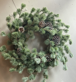 Zijde Krans Kerst Ceder 60 cm