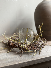 Zijde Krans met groene knopjes 25 cm