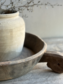 Oude Houten Schaal met Handvat