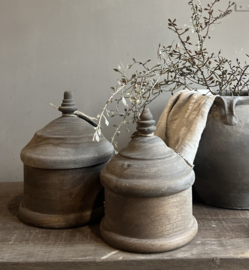 Houten Potje met Deksel Hippe Small