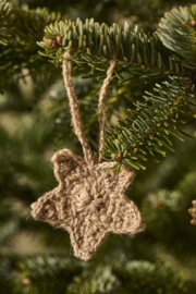 Star for hanging crocheted jute