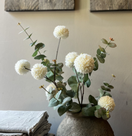 Seidenzweig Pompon Weiß 98 cm