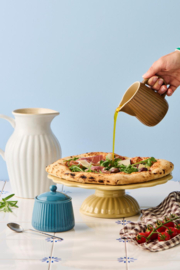 Theedoek Naturel met Bruine Ruitjes