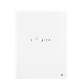 Theedoek I Love You 50x70 cm -Bastion Collections-