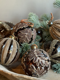 Kerstornament Bruin Gestreept -PTMD-