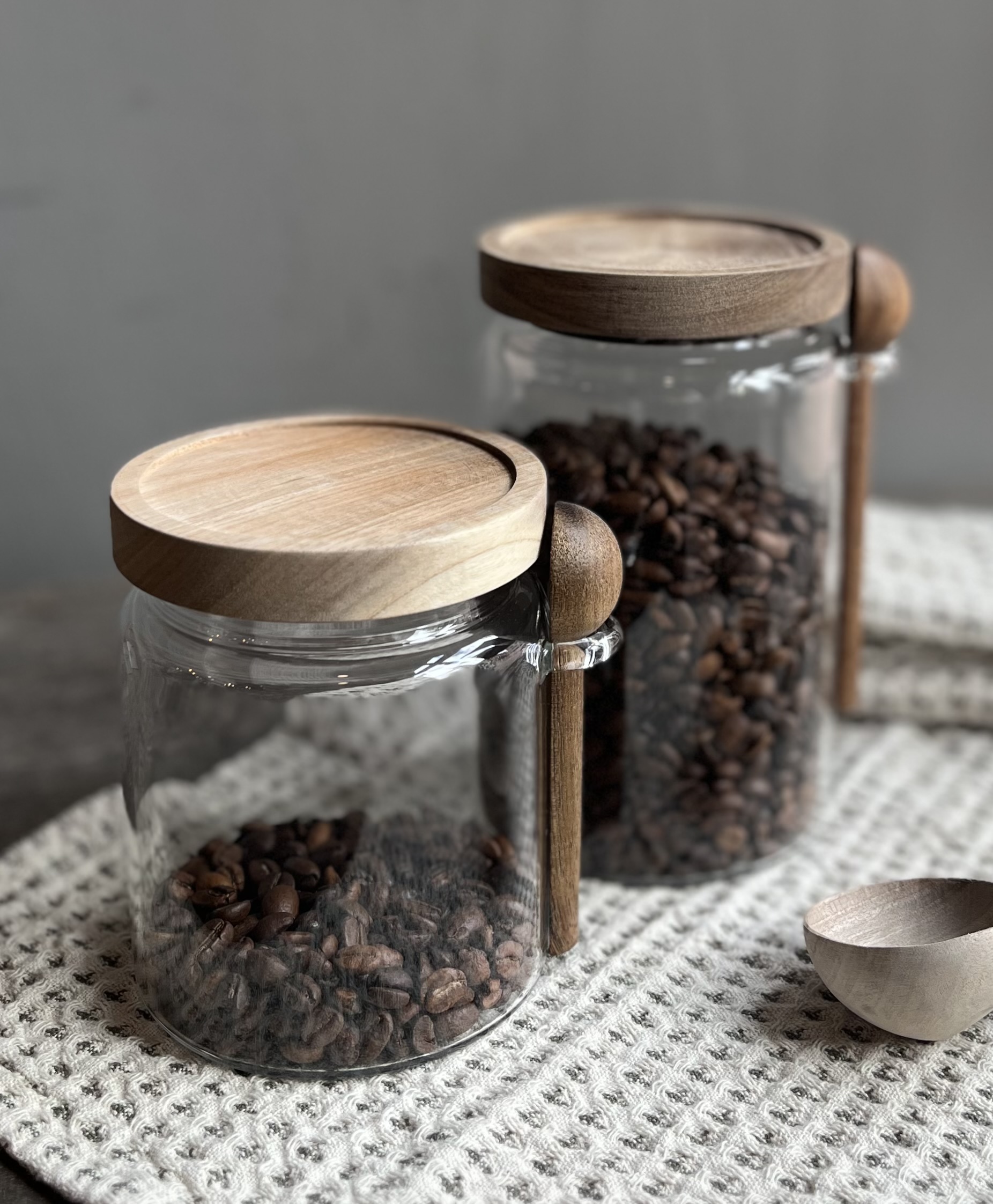 Voorraadpot met Houten Lepel L