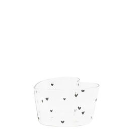 Schälchen Herz mit schwarzen Herzen Glas Small -Bastion Collections-