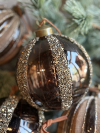 Kerstornament Bruin Glitter -PTMD-