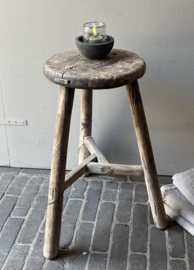 Alter Holzhocker rund