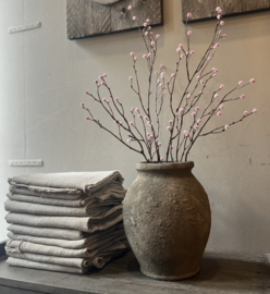 Zijde tak met roze knop 100 cm