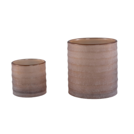Windlicht Beige/Brown 15x16 cm -PTMD-