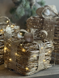 Cadeautje Rotan met LED lampjes Small