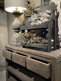 Sidetable Kota met 3-lades en 2 open vakken -Driftwood-