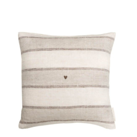 Kussen Naturel met Streep 50x50 cm -Bastion Collections-
