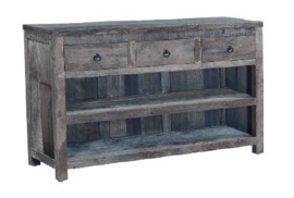 Sidetable Kota met 3-lades en 2 open vakken -Driftwood-