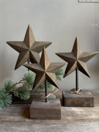 Houten Ster op Voet Large