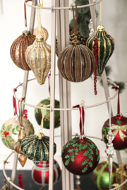 Kerstornament Bruin Gestreept -PTMD-